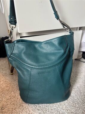 Stone & Co. Teal Leather Shoulder Bag